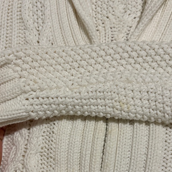 Ralph Lauren Cream Cable Knit Cardigan with Buckles size small petite - Picture 7 of 7